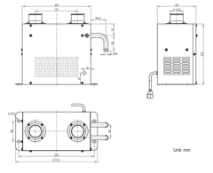 Water heater air matrix, provide hot air from hot water