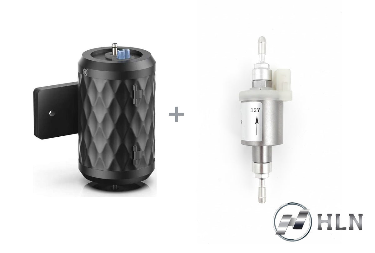 HLN Silent Fuel Pump + DENOISE Case Bundle — 12V | Whisper-Quiet Kit